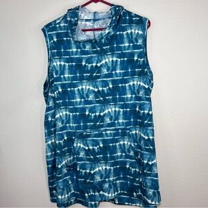 Lane Bryant Blue and White hoodie Sleeveless Shirt